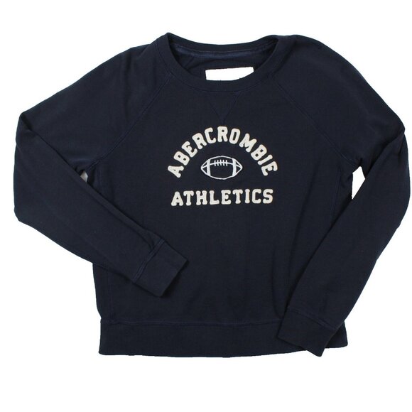 Abercrombie Sweatshirt Womens Large Navy Blue Pullover Logo Athletic Y2K Sporty - Picture 1 of 6